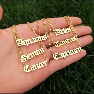 Trendy Gold Zodiac Sign Necklace